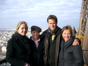 Family Travel - up the EiffelTower.